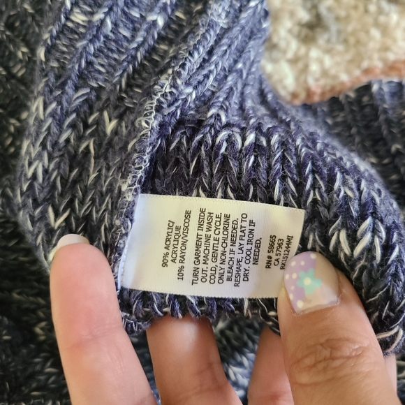 NWT Susina Crew Neck Pullover Sweater In Tonal Denim Marl Blue Size Small - Picture 6 of 6